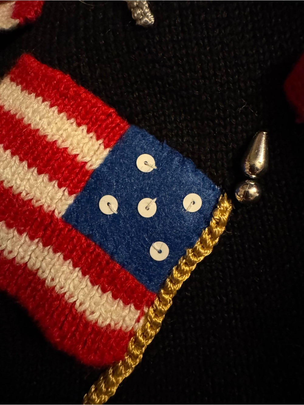 Michael Simon vintage 90s NWOT American flag patriotic USA America sweater vest - Picture 7 of 11